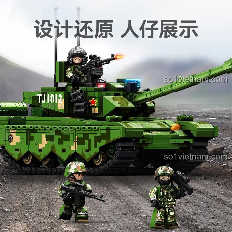 Xe Tăng Chủ Lực ZTZ-99A SEMBO, đồ chơi lắp ráp 172, mô hình xe tăng với minifigures chi tiết, đồ chơi phát triển kỹ năng cho bé trai 6 tuổi