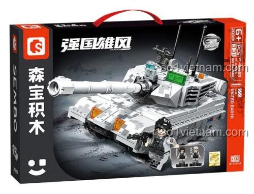 Hộp đựng bộ đồ chơi SEMBO 203191 Xe tăng chiến đấu chủ lực VT-4, 331 mảnh ghép, đồ chơi xây dựng cho bé trai 6 tuổi