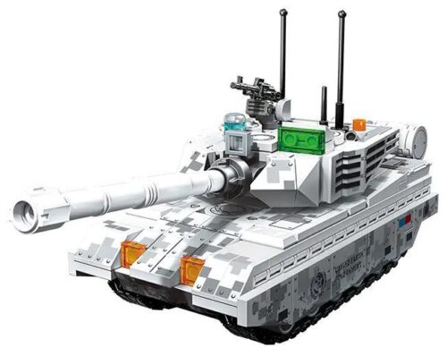 SEMBO 203191 Xe tăng chiến đấu chủ lực VT-4 mô hình 331 mảnh ghép, đồ chơi xây dựng cho bé trai 6 tuổi, màu trắng xám, kích thước mô hình 21x7x10.3cm