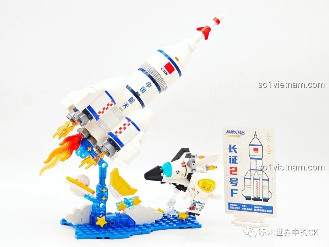 Mô hình hoàn thiện Tên lửa có người lái Trường Chinh 2F 203355, SEMBO 203355 Tên lửa Trường Chinh 2F, đồ chơi sáng tạo cho bé trai 6 tuổi.