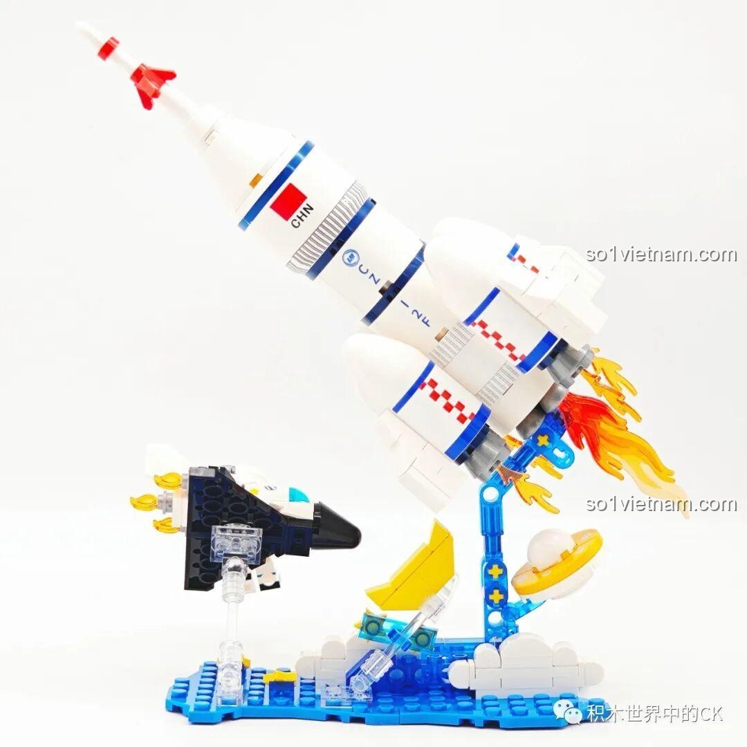 Mô hình tên lửa vũ trụ 3355, bộ lắp ghép Tên lửa vũ trụ Trung Quốc SEMBO 203355, giúp bé rèn luyện kiên nhẫn.