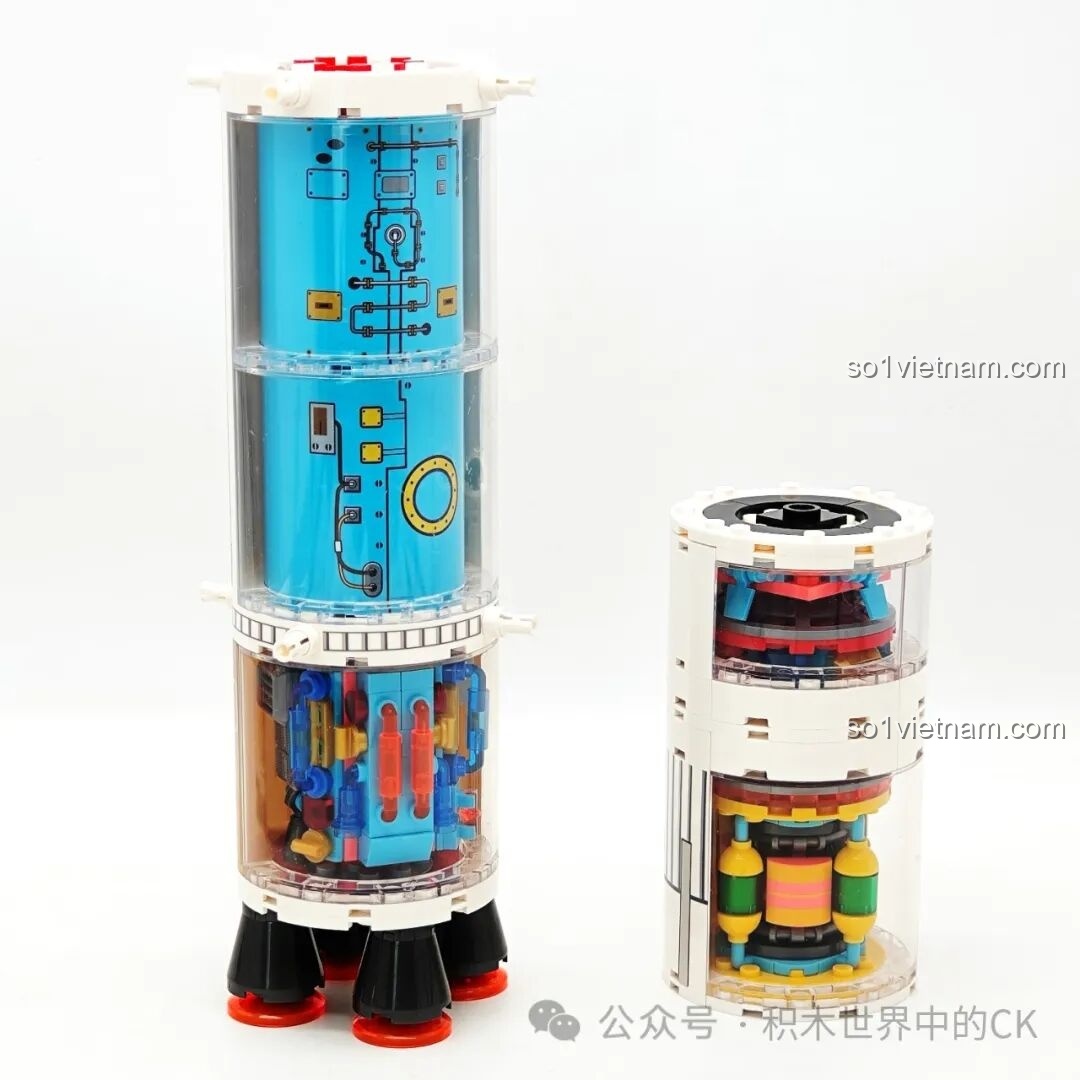 Cấu trúc bên trong của tên lửa Sembo 203365 Tên lửa Vận tải Trường Chinh 5 đang được lắp ráp, thể hiện sự phức tạp và chi tiết