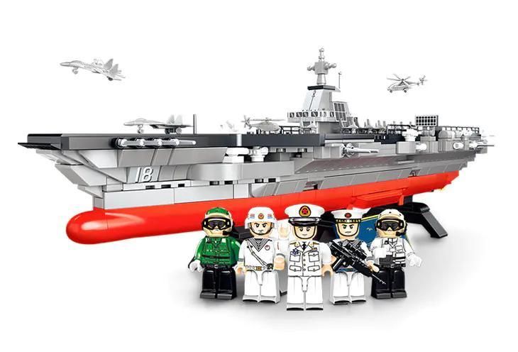 Bộ lắp ghép Tàu Sân Bay Phúc Kiến SEMBO 208039 có 5 minifigure, đồ chơi lắp ráp cho con trai 6 tuổi, giá tốt.