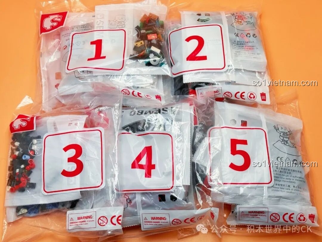 Các túi chi tiết lắp ráp Tàu Ngầm Hạt Nhân SEMBO 208043