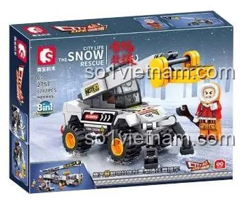 Hộp sản phẩm bộ lắp ghép Xe Cứu Hộ Cần Cẩu Sembo 2757 với 128 chi tiết, phù hợp cho con trai trên 6 tuổi, chất lượng cao.