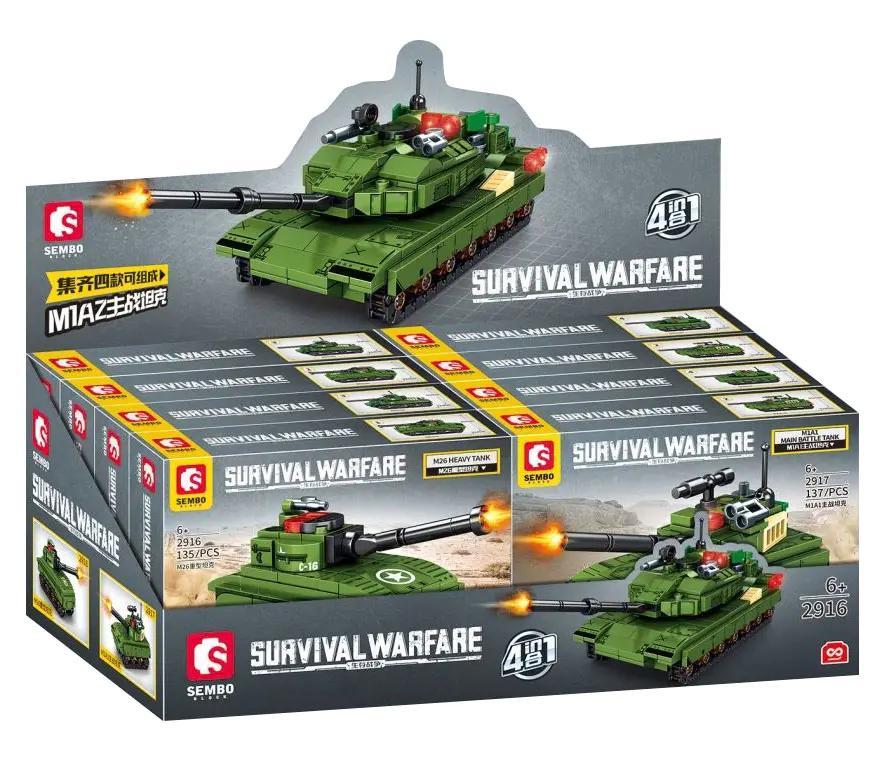 SEMBO 2918 Xe tăng M1A2 Chiến tranh Sinh tồn bộ đồ chơi lắp ráp 133 chi tiết