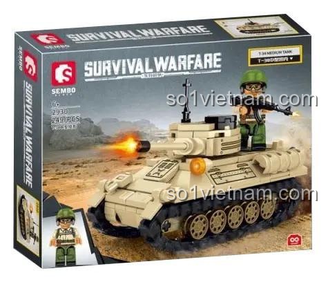 Mặt trước hộp bộ đồ chơi SEMBO 2930 Xe tăng T-34
