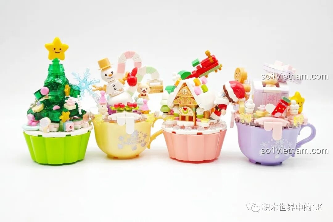 Tổng hợp 4 mẫu bánh kem Giáng sinh SEMBO 605032 đã lắp xong