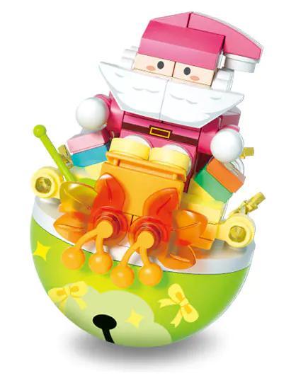 Bộ lắp ghép Ông Già Noel Giao Quà SEMBO 605038 mô hình lật đật vui nhộn, màu đỏ xanh lá trắng, phù hợp bé trai bé gái 6 tuổi, giá tốt