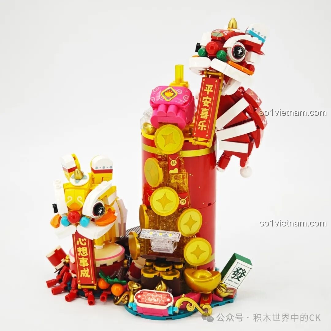 Mô hình Lễ Hội Múa Lân SEMBO 605043 đang hoàn thiện