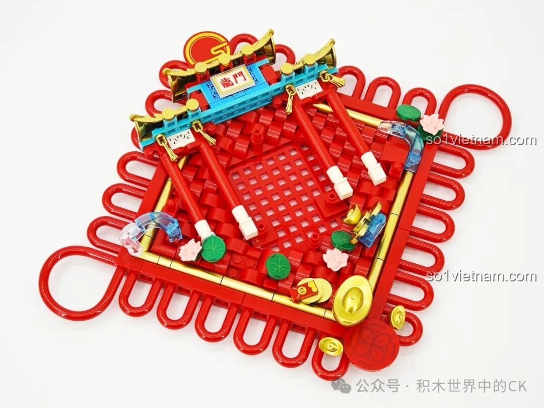 Mô hình Lễ Hội Múa Lân SEMBO 605043 với chi tiết cờ