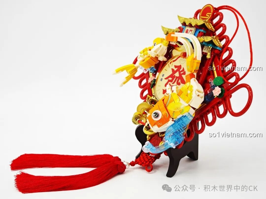 Mô hình Lễ Hội Múa Lân SEMBO 605043 với chi tiết cờ