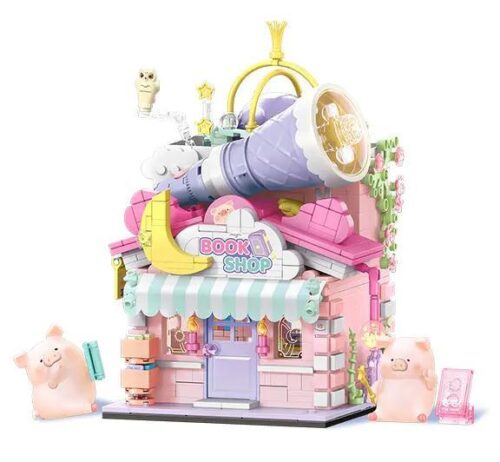 Bộ lắp ghép Sembo 608071 Tiệm Sách Bói Toán LuLu Pig với 883 mảnh, đồ chơi sáng tạo cho bé gái 6 tuổi, giá rẻ.