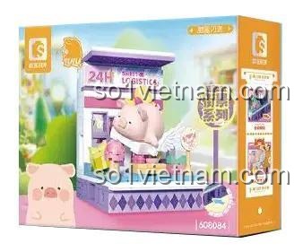 Hộp đồ chơi mô hình Lulu Pig SEMBO cho bé gái 6 tuổi