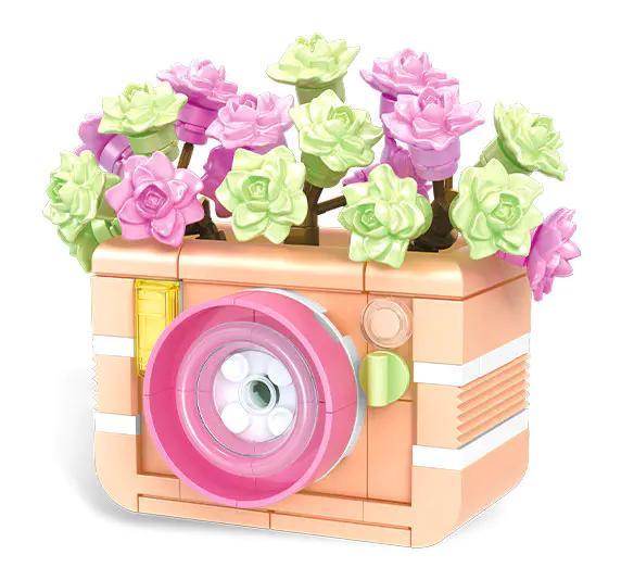 Bộ lắp ghép Máy ảnh retro trồng cây mọng nước SEMBO 611070 giá tốt cho bé gái 6 tuổi