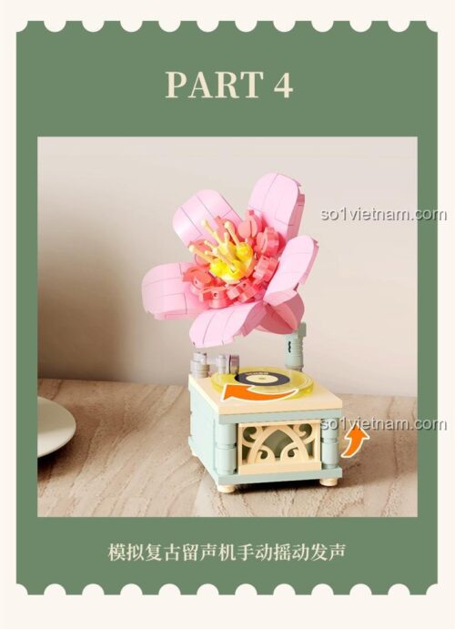 Bộ sưu tập đồ chơi mô hình SEMBO 611071 và các mẫu khác, chủ đề gia dụng retro và hoa mọng nước, đồ chơi xếp hình SEMBO cho bé gái 6 tuổi, giá rẻ.