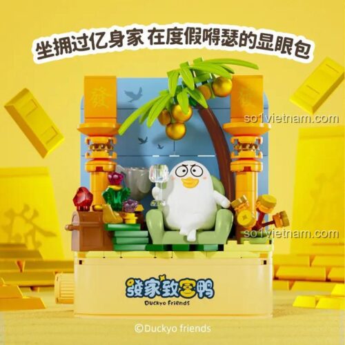 Mô hình Vịt Duckyo Sembo 612016 mặt hưởng thụ giàu sang. Đồ chơi mô hình Sembo độc đáo, món quà sáng tạo cho trẻ em.