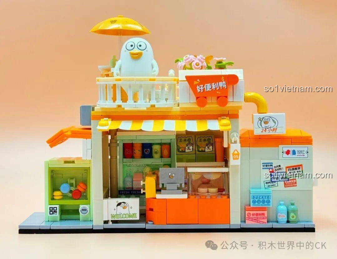 Chi tiết cân điện tử và các hộp hàng của bộ Sembo 612019, mô hình đồ chơi lắp ráp mini, chân thực