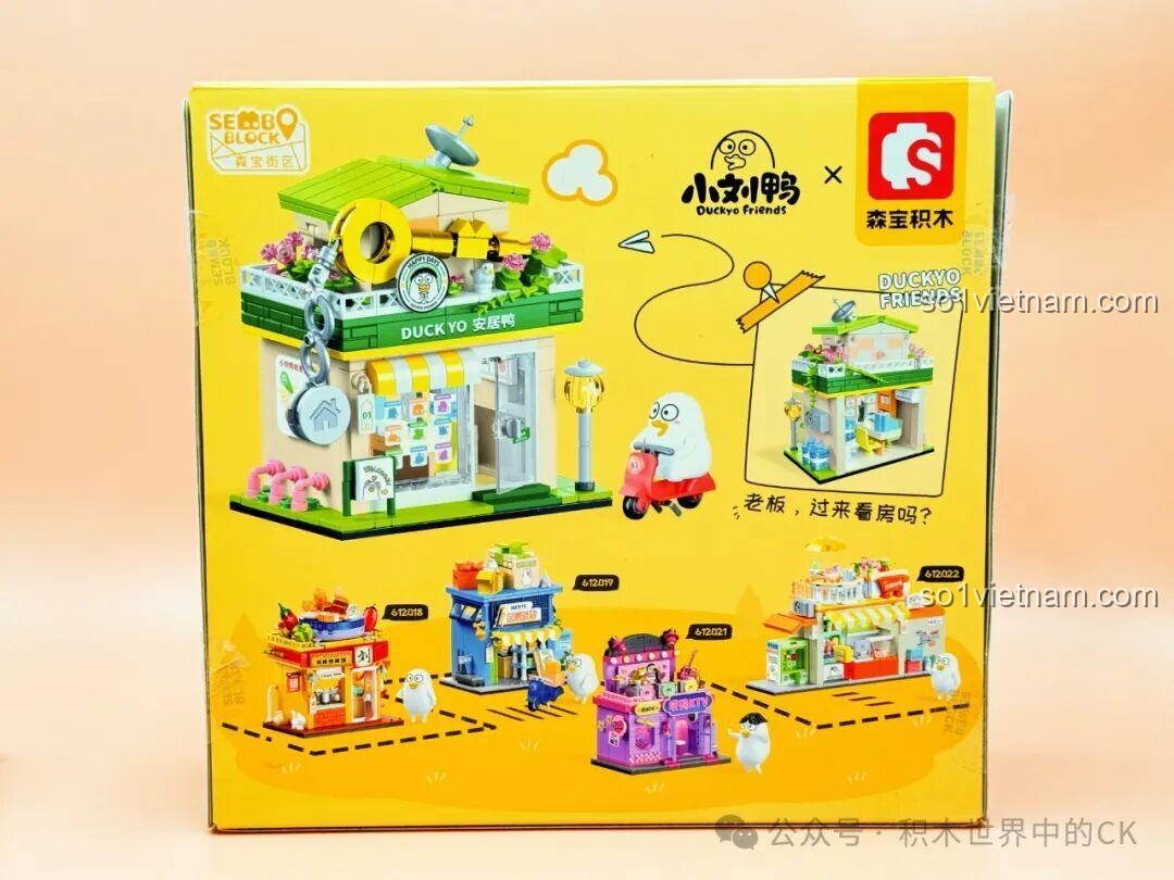 Decal dán chi tiết cho bộ lắp ghép Sembo 612020 Văn Phòng Bất Động Sản An Cư, biển hiệu, bản đồ, đồ chơi lắp ráp