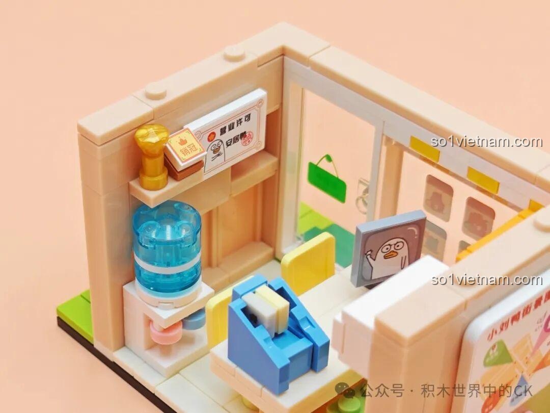 Mô hình hoàn thiện mặt sau của KTV Vịt Lưu SEMBO 612021, hiển thị khu vực quầy bar và ghế sofa.