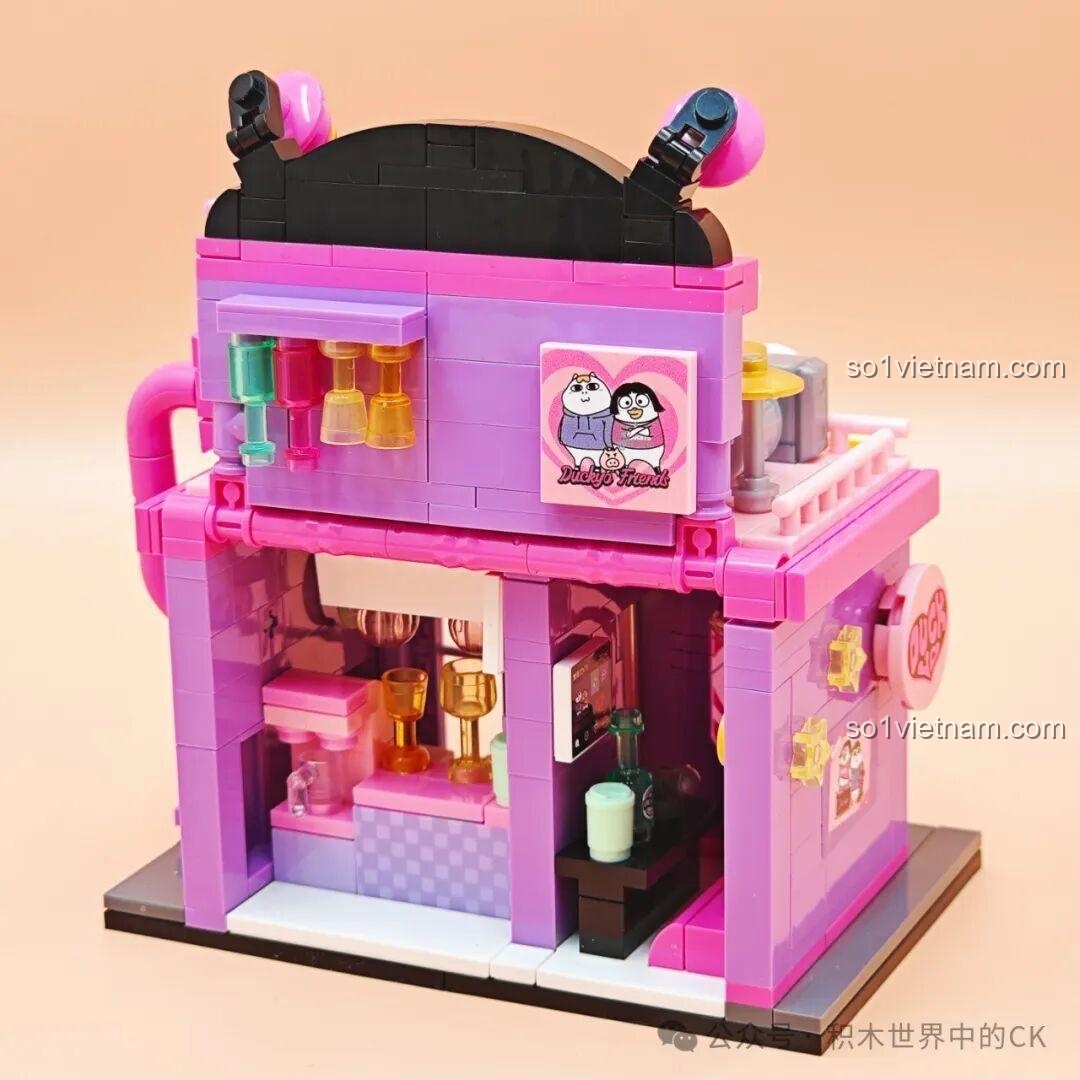 Mặt sau hộp bộ lắp ghép Sembo 612022 Cửa Hàng Tiện Lợi, giới thiệu series Ducky Friends, mô hình đồ chơi lắp ráp