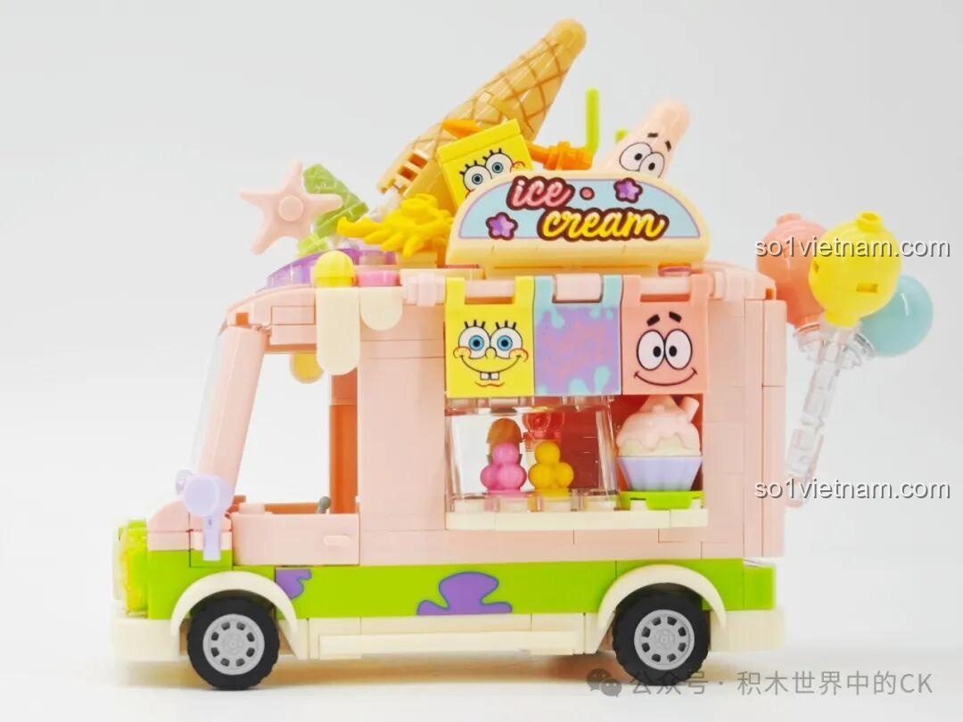 Mặt sau minifigure SpongeBob và Gary, đồ chơi xây dựng 612217 cho bé sáng tạo