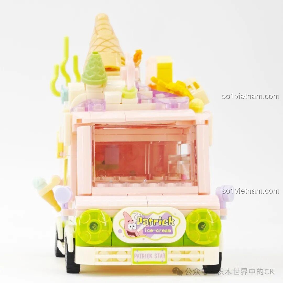 Mặt trước của xe kem Patrick Star, với biển hiệu 'Patrick Ice-cream' dễ thương của SEMBO 612218.