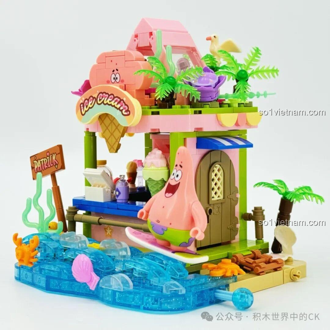 Mô hình Cửa hàng lướt sóng Bikini Bottom SEMBO 612219 với cây dừa