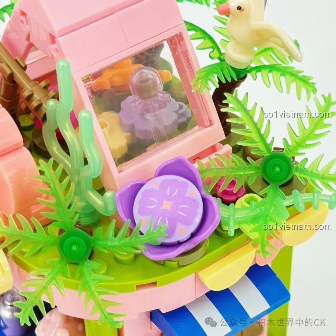 Mô hình Cửa hàng lướt sóng Bikini Bottom SEMBO 612219 với quầy bar và chai nước