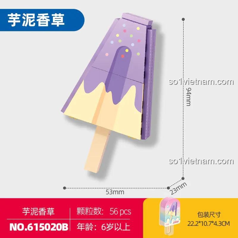 SEMBO 615020B Mô hình kem Sô cô la Khoai Môn - Bộ lắp ghép sáng tạo, đồ chơi giáo dục cho bé 6 tuổi