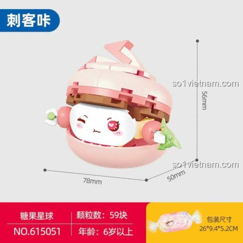 Đồ chơi xếp hình Sát Thủ Ka SEMBO 615051 với kích thước chi tiết, bộ lắp ghép 615051 cho bé gái 6 tuổi