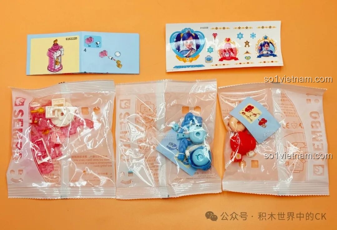 Các túi chi tiết nhỏ của bộ lắp ghép SEMBO 616222 