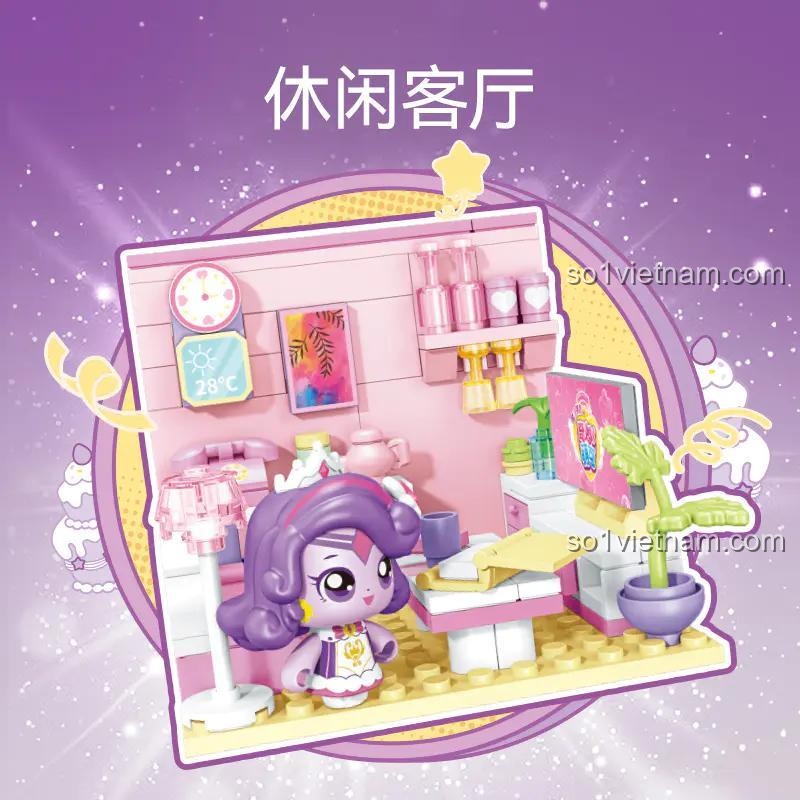 hộp bộ lắp ghép SEMBO 616227 Nhà của Lạc Mỹ, đồ chơi lắp ghép cho bé gái 6 tuổi, giá rẻ