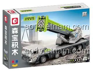 SEMBO 705114 Xe cẩu bánh lốp Zoomlion mô hình đồ chơi xây dựng cho bé trai 6 tuổi