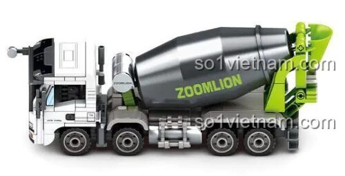 SEMBO 705116 Xe trộn bê tông Zoomlion mô hình lắp ráp chi tiết cao cho bé trai 6 tuổi
