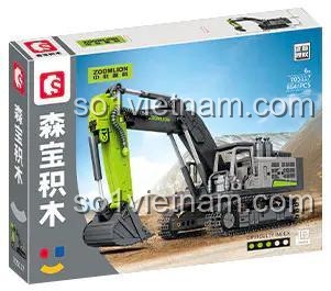 Hộp sản phẩm SEMBO 705117 Máy xúc Zoomlion, bộ đồ chơi xây dựng cho bé trai 6 tuổi, 664 chi tiết