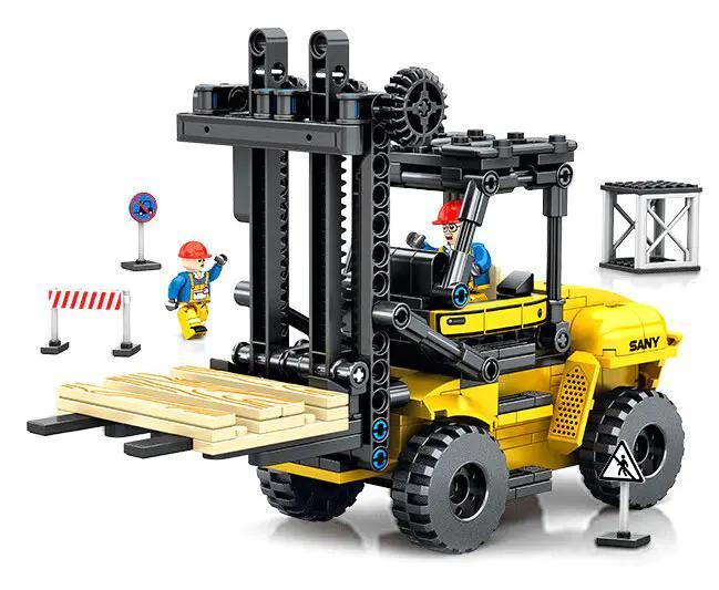 Hộp bộ lắp ghép Xe Nâng Hàng SANY SEMBO 712041 chất lượng cao, mô hình xe nâng hàng công trình cho bé trai 6 tuổi giá tốt