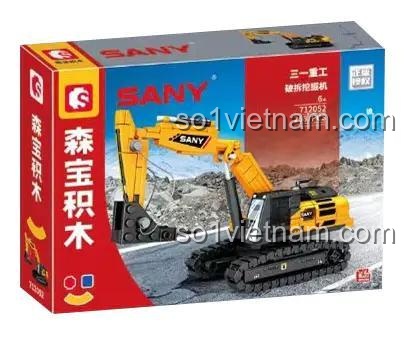 Hộp bộ đồ chơi SEMBO 712052 Máy xúc phá dỡ, đồ chơi xây dựng cho bé trai 6 tuổi, giá rẻ