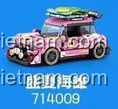 Vỏ hộp bộ lắp ghép Sembo 714009 xe ô tô đi biển, món quà tặng ý nghĩa cho bé gái.