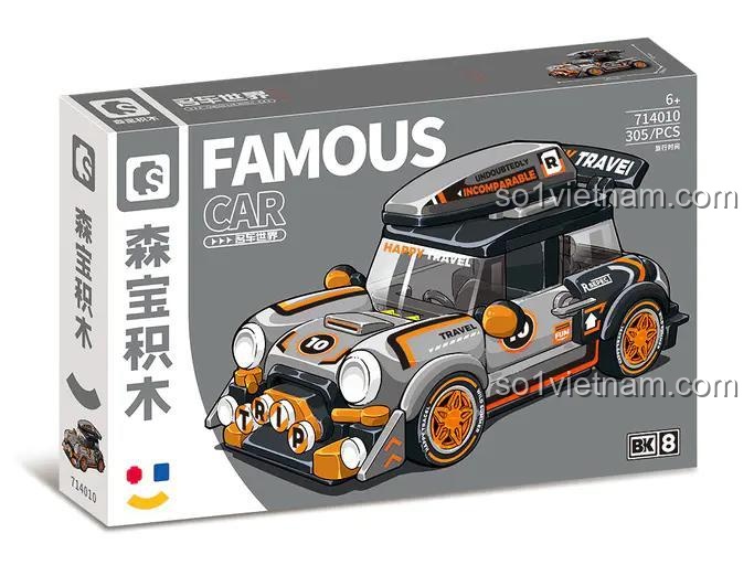 Hộp bộ xếp hình Sembo 714010 và các mẫu xe khác trong series Famous Car World.