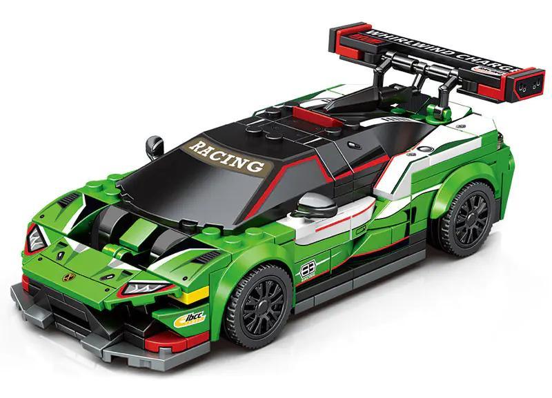 SEMBO 714019 Siêu xe Lamborghini màu xanh lá, đồ chơi lắp ráp xe đua cho bé trai 6 tuổi, 308 chi tiết