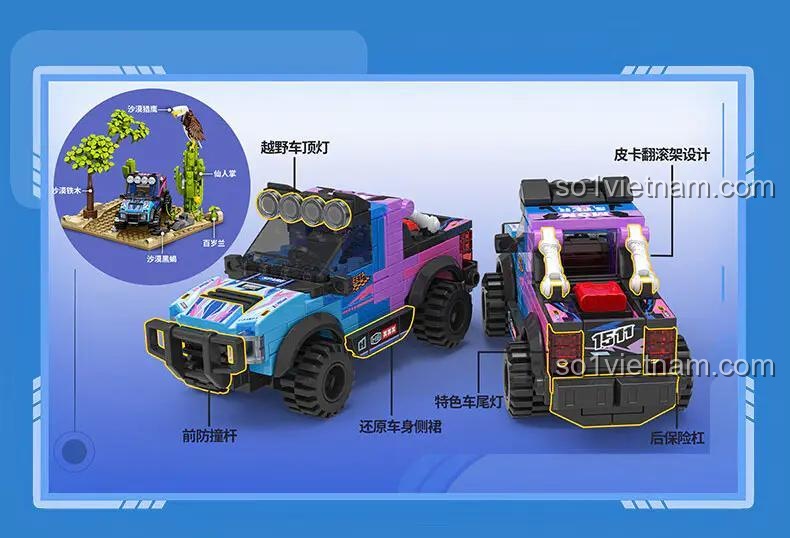 SEMBO 714317 Xe Jeep Địa Hình "Cool Team" 363 mảnh, Tương thích LEGO®, Con trai 6 tuổi, Vượt Địa Hình, Giá tốt