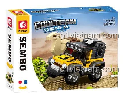 Hộp đựng SEMBO 714319 Xe Jeep Địa Hình Cảnh Sát bộ đồ chơi lắp ráp 358 mảnh