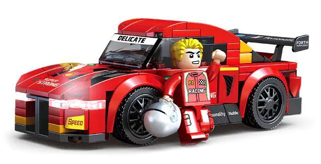 SEMBO 714332 Xe Đua Tốc Độ Mô hình lắp ráp, 200 chi tiết, màu đỏ, cho bé 6 tuổi trở lên, đồ chơi giáo dục, đồ chơi sáng tạo, tốc độ đỉnh cao, giá tốt