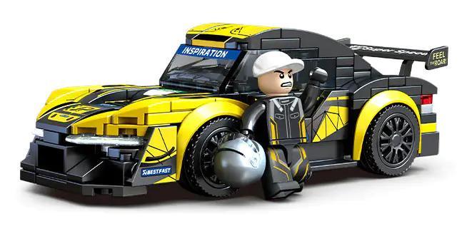 SEMBO 714335 Xe Đua McLaren Mô Hình Lắp Ráp, Xe đua tốc độ cao màu vàng đen cho bé 6 tuổi