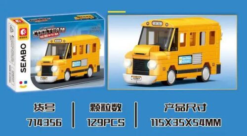 Bộ lắp ghép Xe Buýt Trường Học SEMBO 714356 129 chi tiết, đồ chơi lắp ráp cho bé trai 6 tuổi, giá tốt