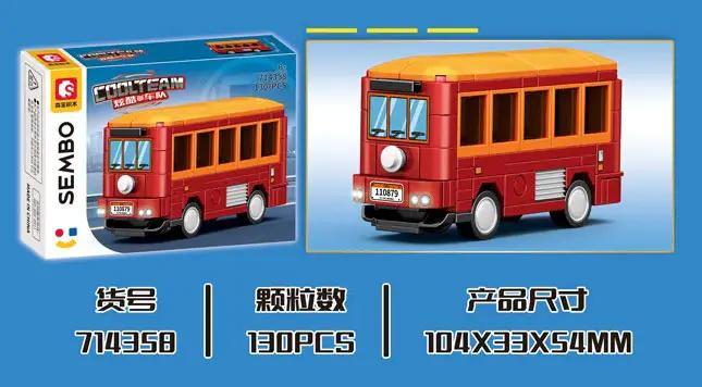 bộ lắp ghép Xe buýt đỏ Sembo 714358 cho con trai 6 tuổi, giá rẻ. Mô hình xe buýt thành phố với 130 mảnh ghép.