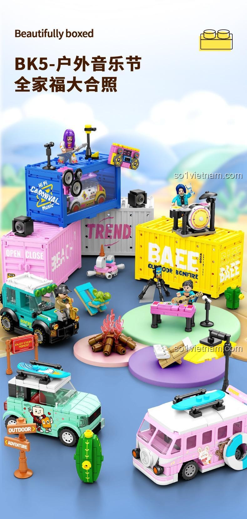 Ảnh chụp toàn cảnh bộ sưu tập 4 mẫu xe lễ hội âm nhạc ngoài trời của Sembo.