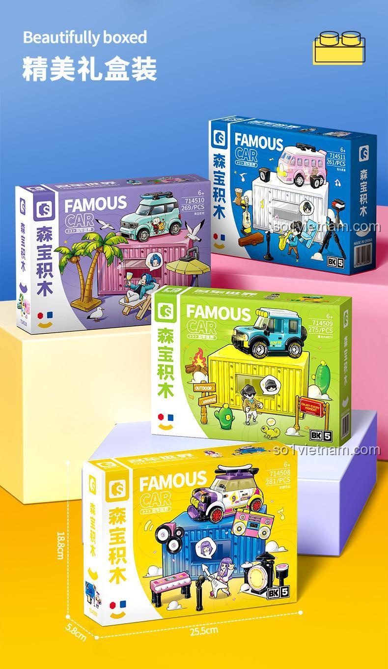 Thiết kế hộp quà tinh tế của các bộ đồ chơi Sembo, lý tưởng làm quà tặng cho bé.