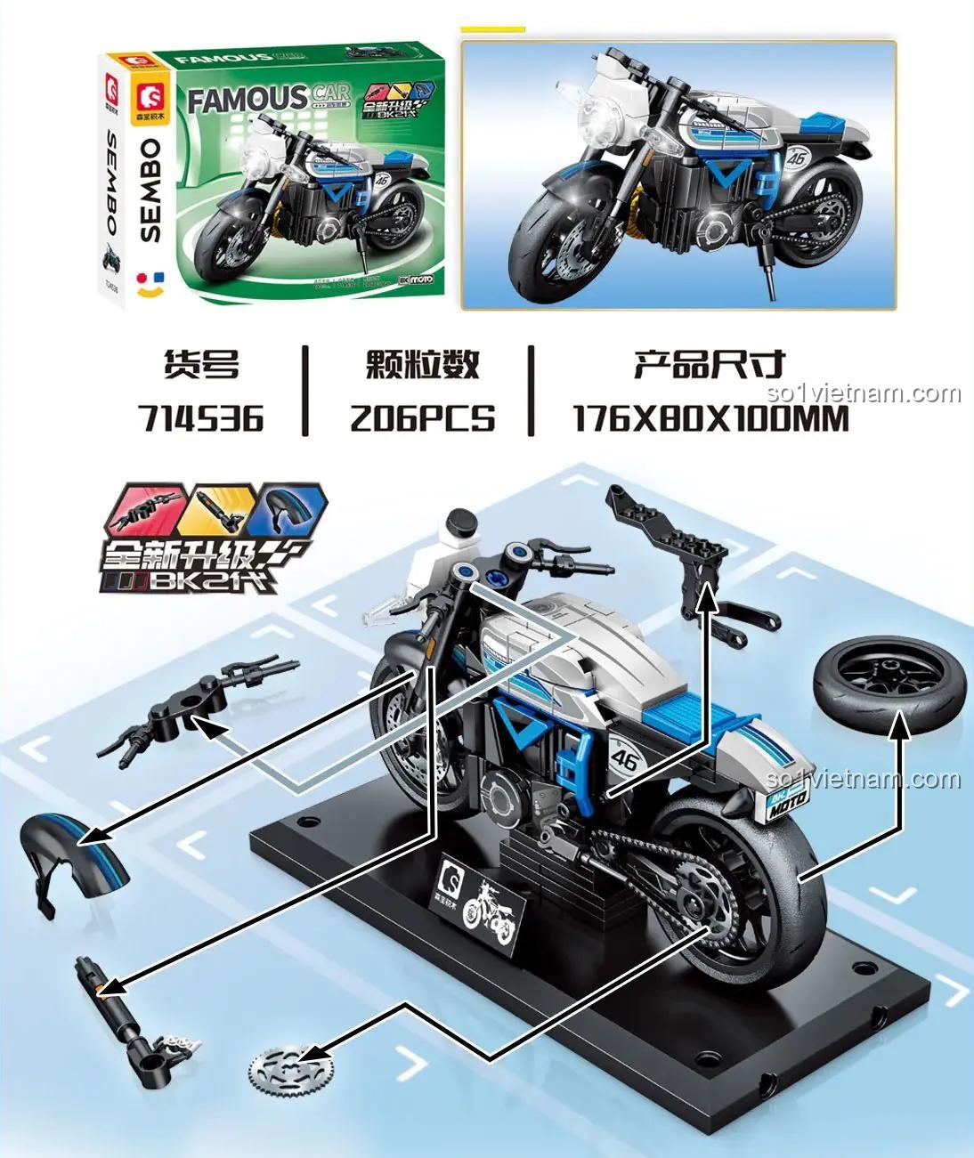 đồ chơi mô hình Sembo 714536, bộ lắp ghép xe Ducati Freedom 800, mô hình xe máy Ducati Freedom 800, đồ chơi lắp ráp xe Ducati Freedom 800, mô hình xe Ducati Freedom 800 giá rẻ, cho bé trai 6 tuổi, chất lượng cao